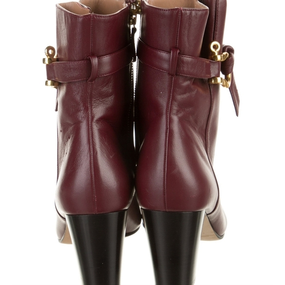 TODAY ONLY SALE! DVF Burgundy Leather Ankle Boots - Picture 7 of 8